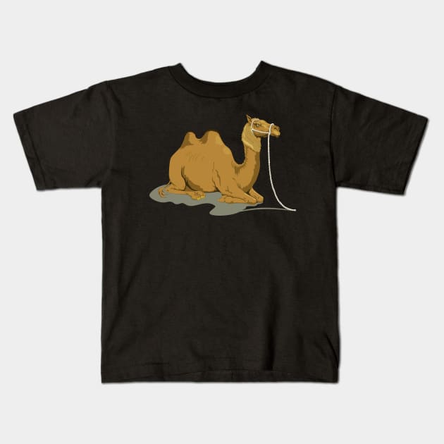 Camel Sticker Kids T-Shirt by NOKKU